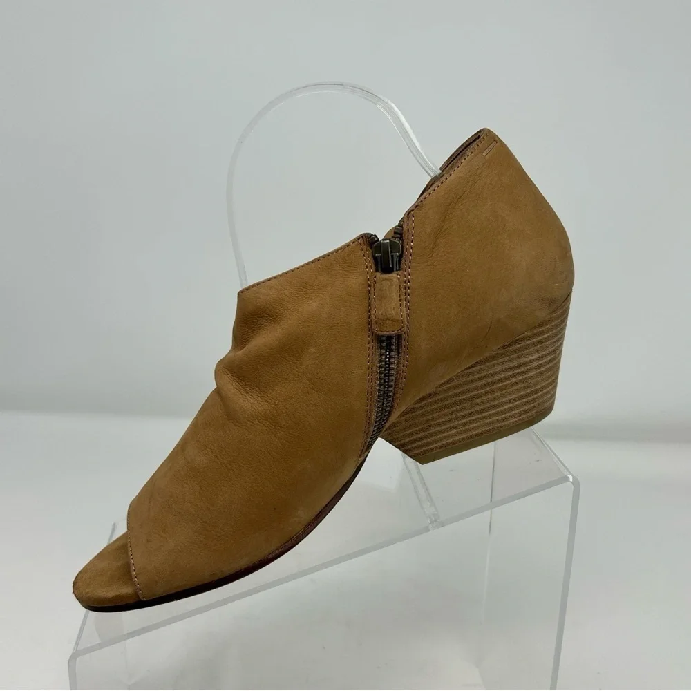 Eileen Fisher Tan Light Brown Leather Heeled D'Orsay Heeled Sandals Size 8.5